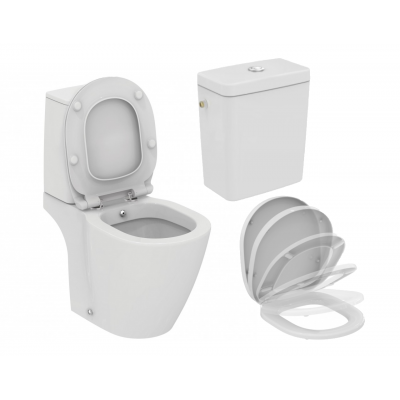 Set CONNECT vas wc cu functie bideu de pardoseala cu capac soft-close si  rezervor alimentare laterala - Ideal Standard