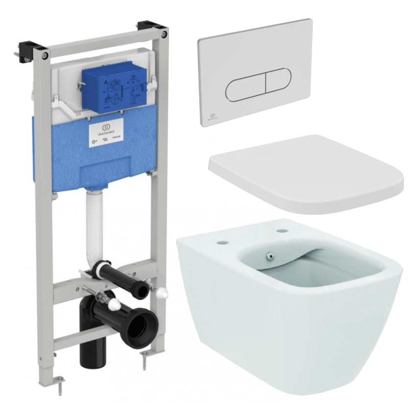 Set vas WC cu functie de bideu Ideal Standard I.Life B cu capac soft-close,